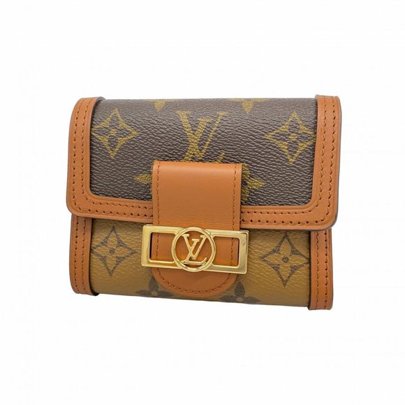 Louis Vuitton Monogram Reverse Portefeuille Dauphine Compact Tri-fold Wallet - Picture 1 of 9